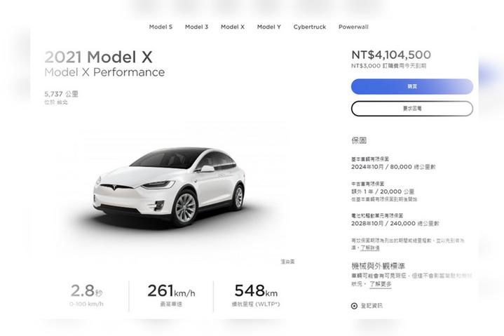 超稀有的model X 官方中古車上架 里程僅五千公里 含fsd 售價410 萬元 Ddcar 電動車